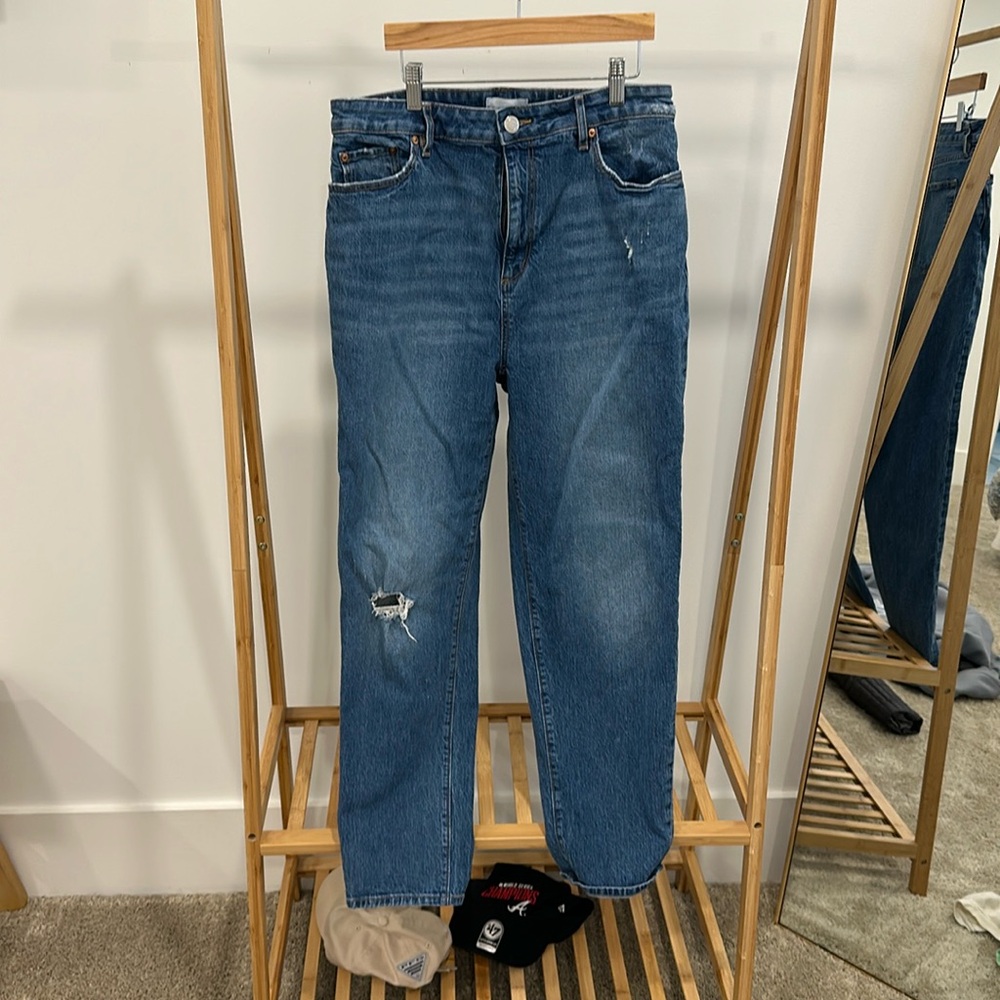 Loft Curvy High Waist Boyfriend Jeans